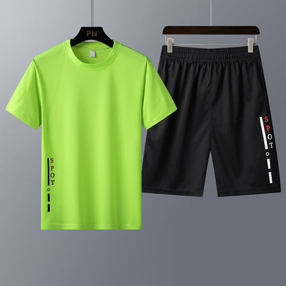 Men's Short-Sleeved T-Shirt Youth Trend Two-Piece Sportswear
