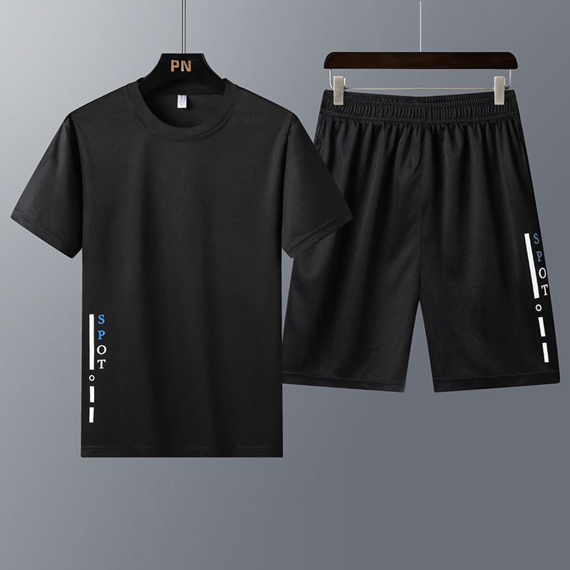 Men's Short-Sleeved T-Shirt Youth Trend Two-Piece Sportswear