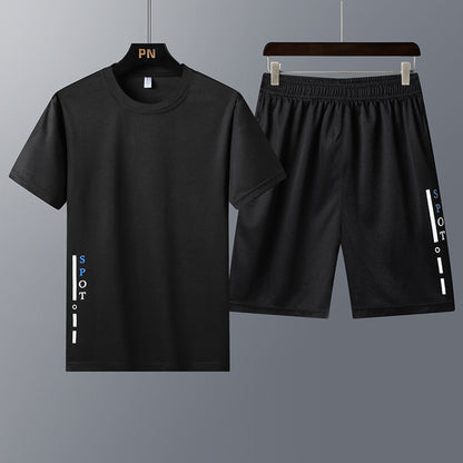 Men's Short-Sleeved T-Shirt Youth Trend Two-Piece Sportswear