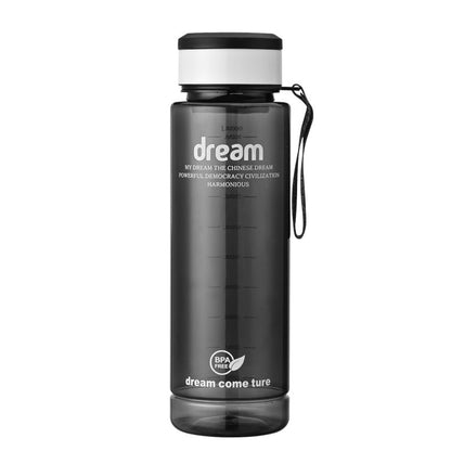1L Large-Capacity Plastic Cup With Carrying Strap Portable Outdoor Sports Water Bottle