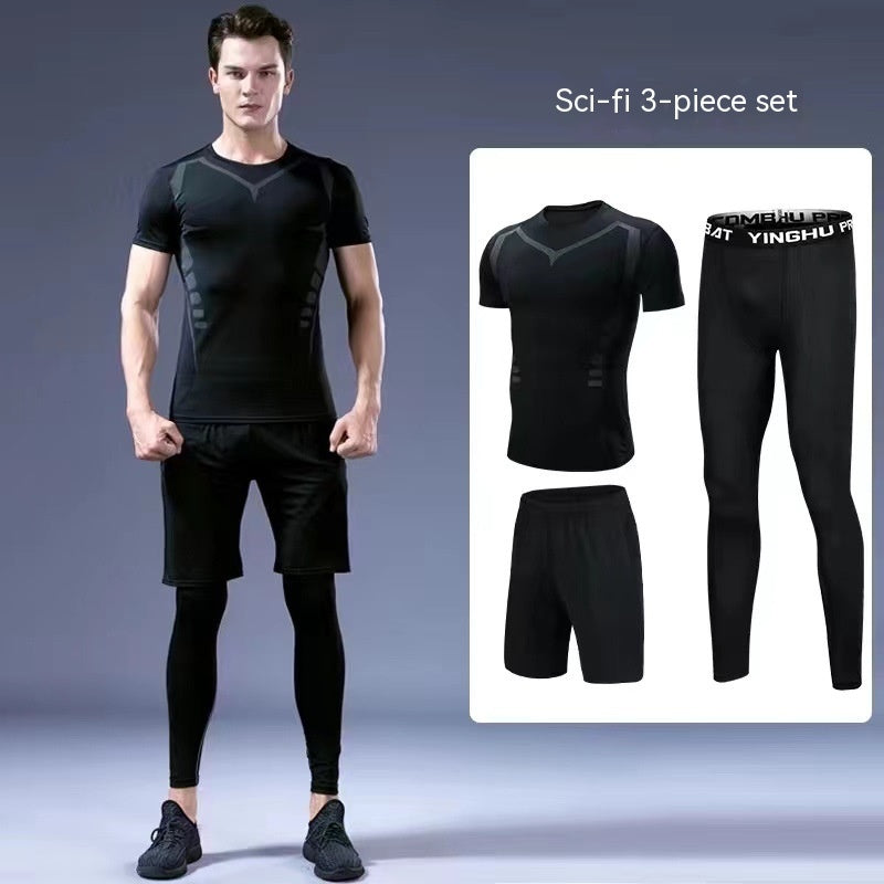 Quick-drying Men  Running 2 piece Sportswear Gym