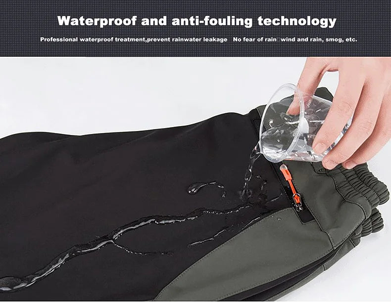 LNGXO Thick Warm Fleece Waterproof Windproof Outdoor Hiking Pants