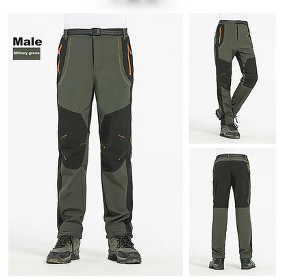 LNGXO Thick Warm Fleece Waterproof Windproof Outdoor Hiking Pants