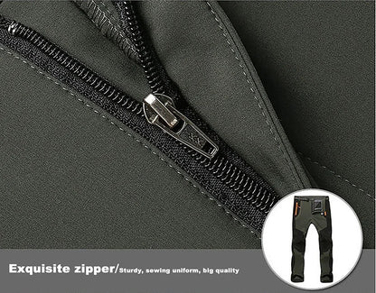 LNGXO Thick Warm Fleece Waterproof Windproof Outdoor Hiking Pants