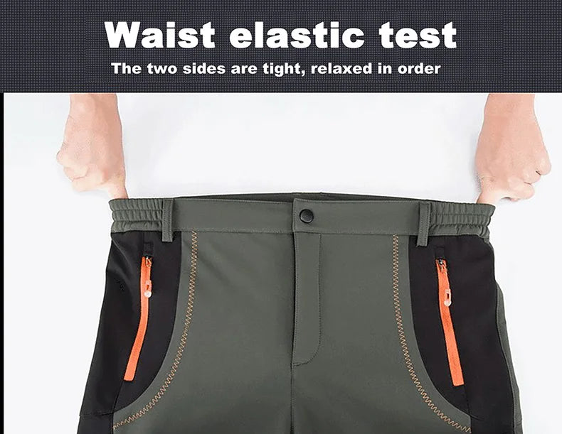 LNGXO Thick Warm Fleece Waterproof Windproof Outdoor Hiking Pants