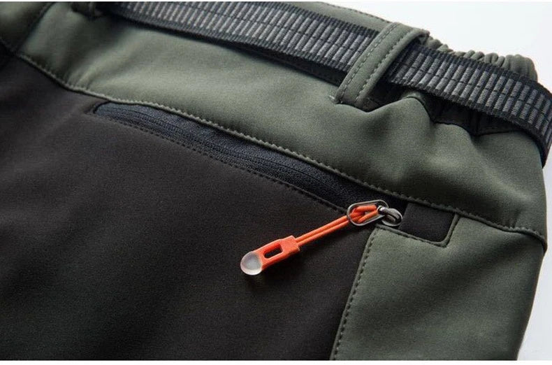 LNGXO Thick Warm Fleece Waterproof Windproof Outdoor Hiking Pants