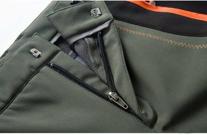 LNGXO Thick Warm Fleece Waterproof Windproof Outdoor Hiking Pants