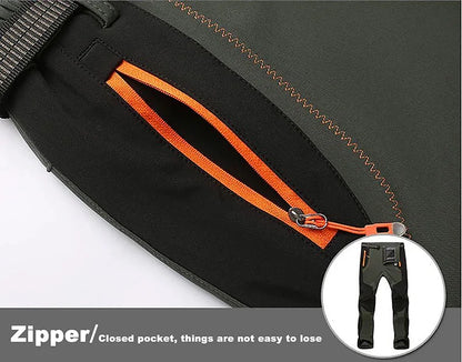 LNGXO Thick Warm Fleece Waterproof Windproof Outdoor Hiking Pants