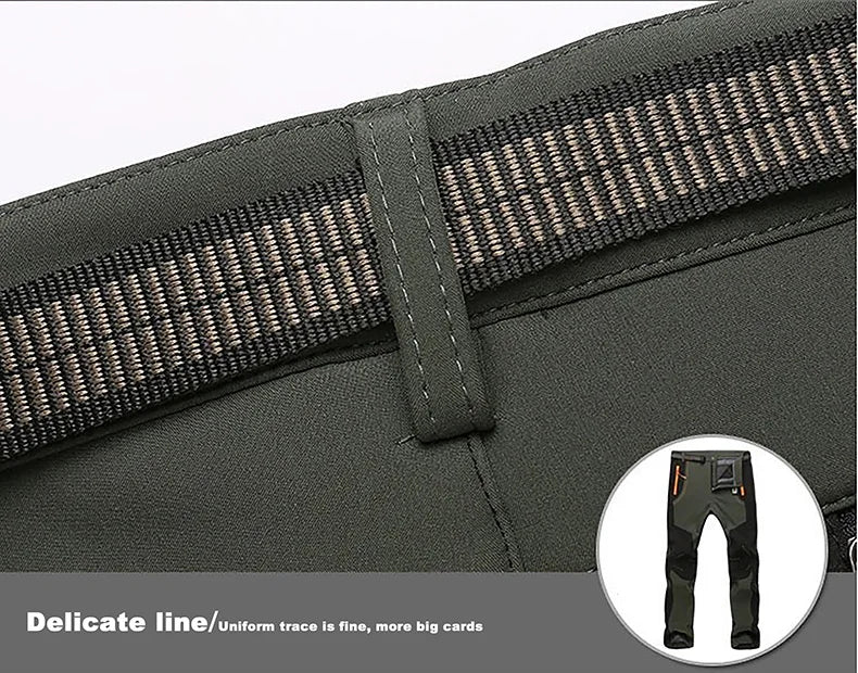 LNGXO Thick Warm Fleece Waterproof Windproof Outdoor Hiking Pants