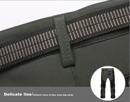 LNGXO Thick Warm Fleece Waterproof Windproof Outdoor Hiking Pants