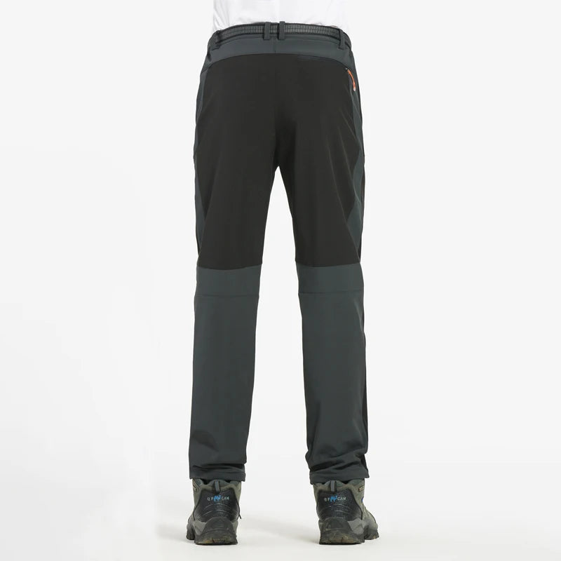 LNGXO Thick Warm Fleece Waterproof Windproof Outdoor Hiking Pants
