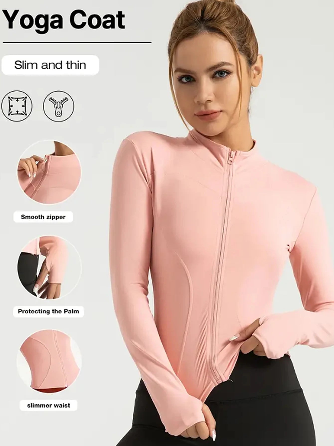 Women's Tight Quick-drying Long-Sleeved Sun-Protective Stand-Up Collar Fitness Jacket