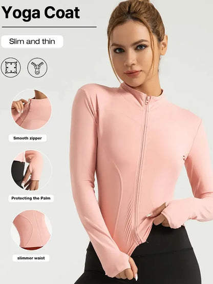 Women's Tight Quick-drying Long-Sleeved Sun-Protective Stand-Up Collar Fitness Jacket