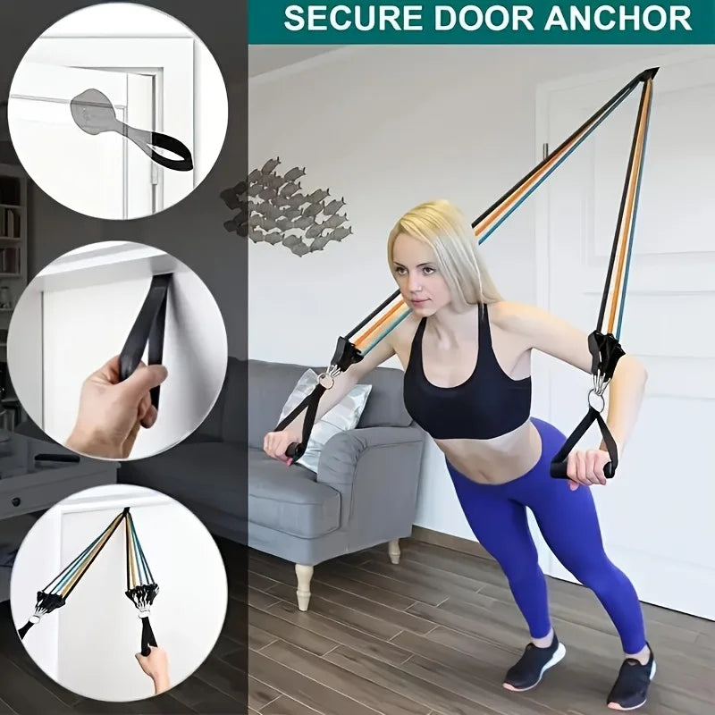 11pcs Full-Body Training System | Progressive Tension Design for Strength/Yoga/Pilates - Complete Accessory Bundle