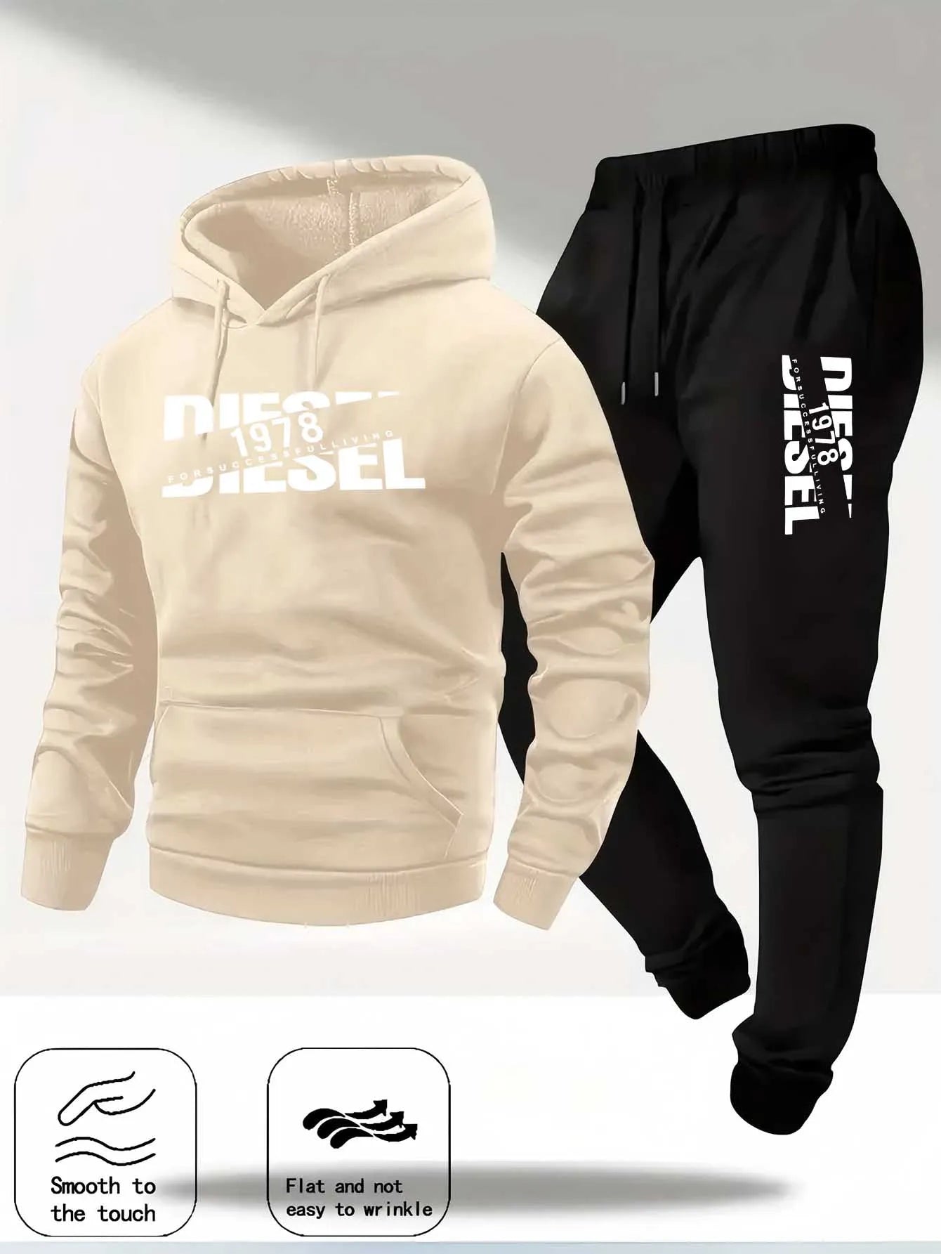 Men's Hooded Winter Sportswear 2 piece Hoodie + Joggers Tracksuit