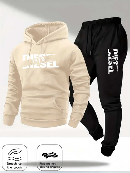 Men's Hooded Winter Sportswear 2 piece Hoodie + Joggers Tracksuit