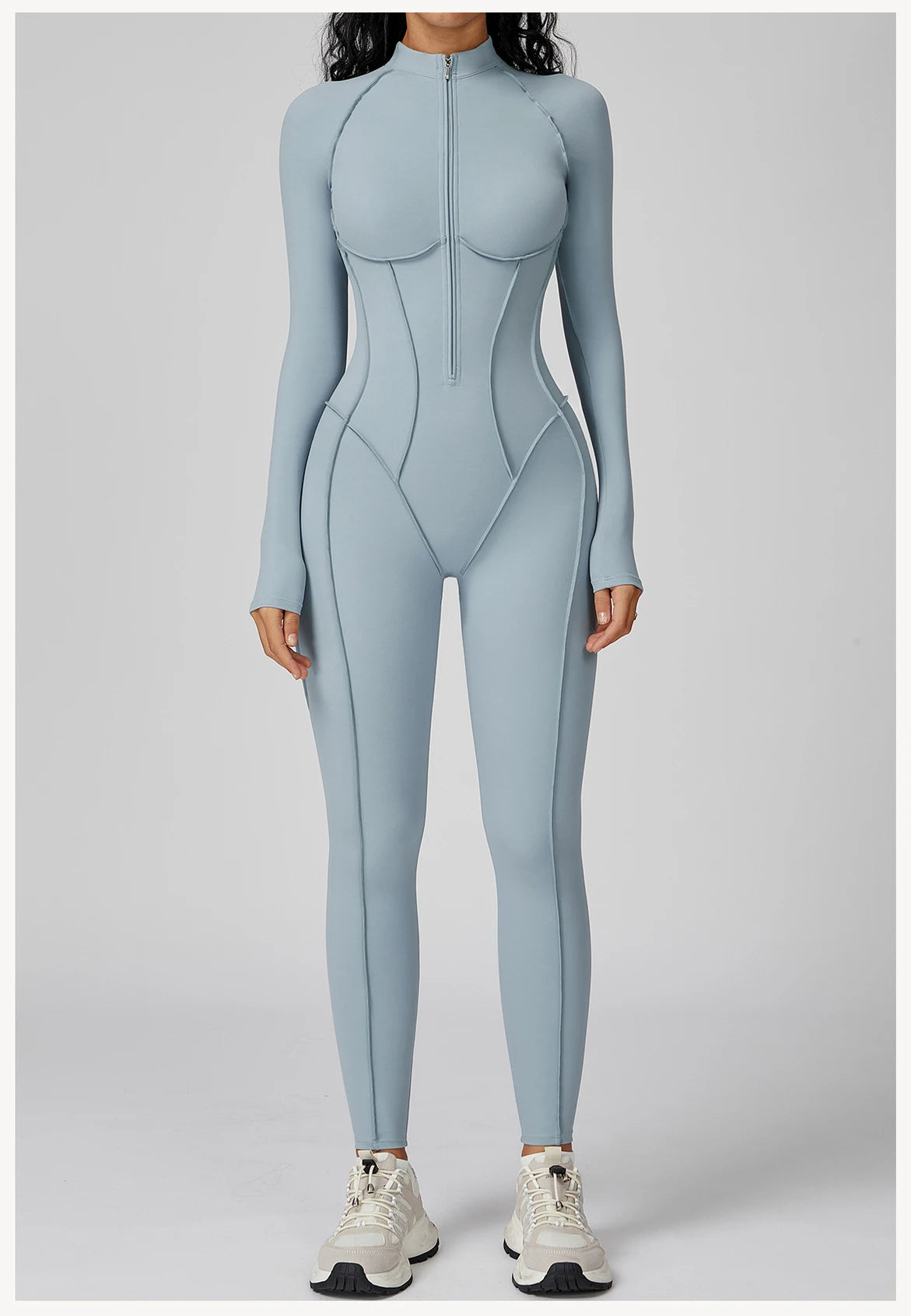 Long Sleeved Women's Gym Zipper Bodysuit/Tracksuit/Jumpsuit