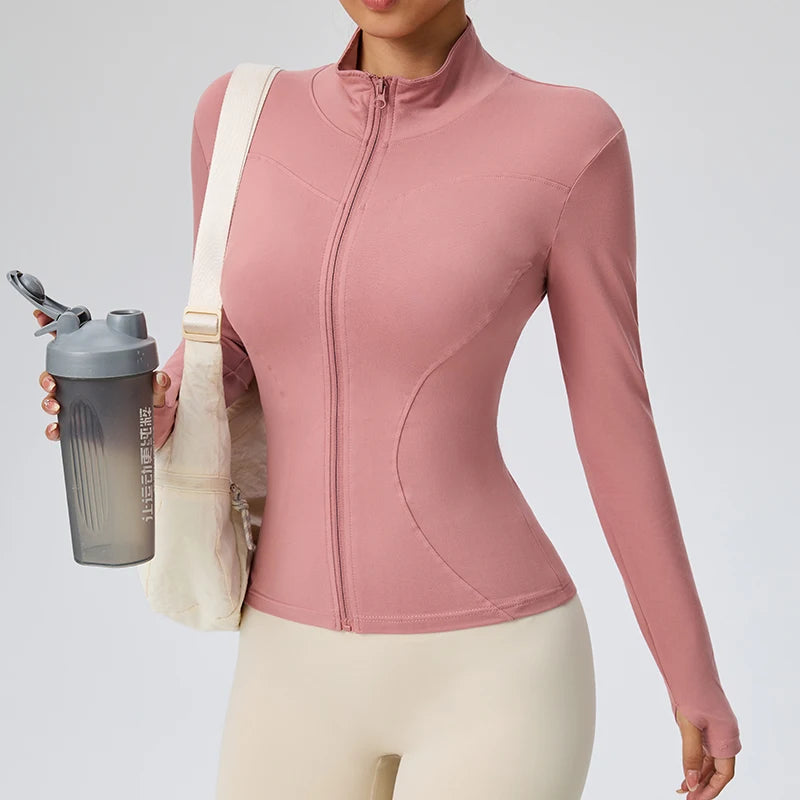 Women's Tight Quick-drying Long-Sleeved Sun-Protective Stand-Up Collar Fitness Jacket
