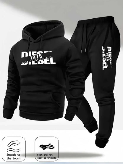 Men's Hooded Winter Sportswear 2 piece Hoodie + Joggers Tracksuit
