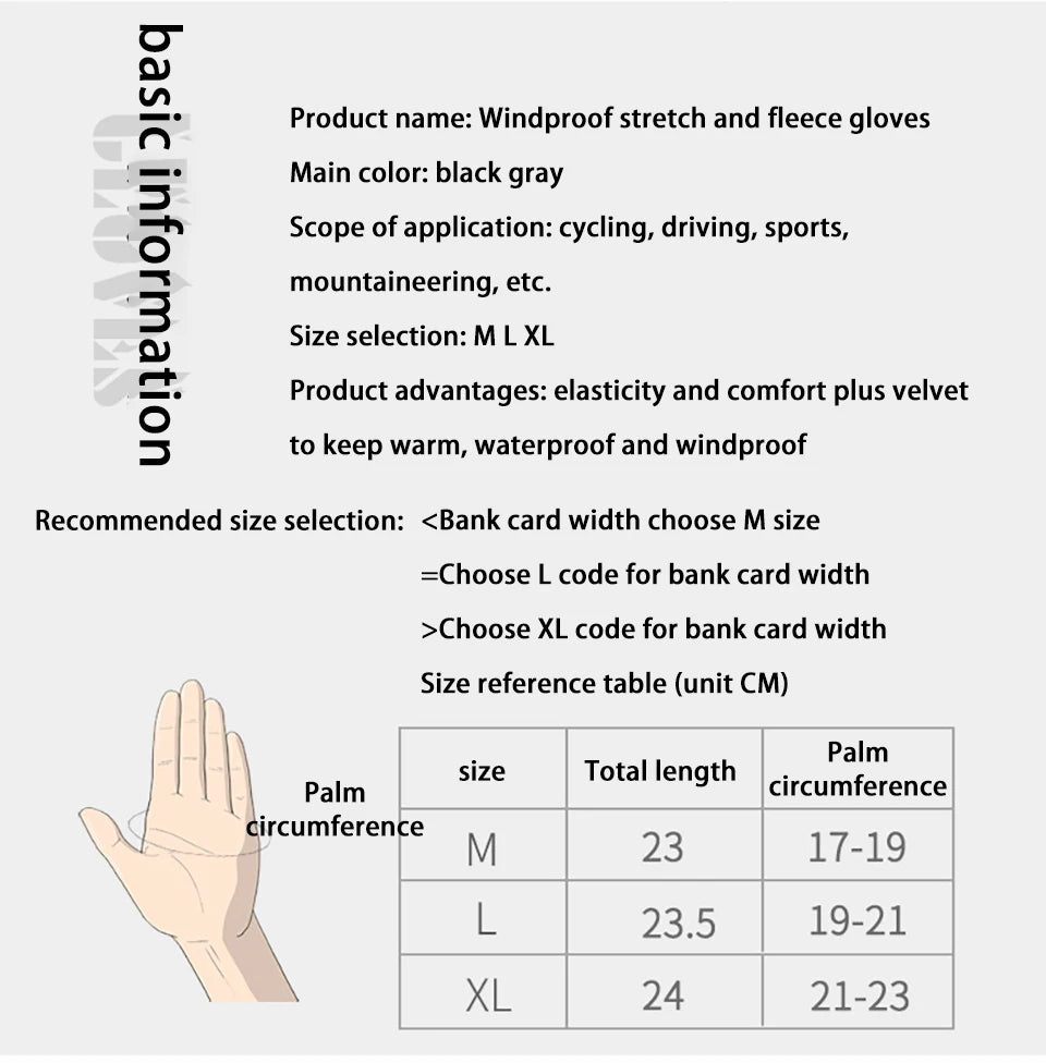 Warm Touch Screen Two Fingers Cut Anti-Slip Gloves