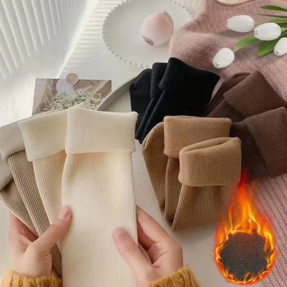 5pairs Winter Warm Solid Women's Socks