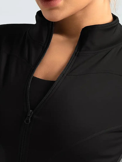 Women's Tight Quick-drying Long-Sleeved Sun-Protective Stand-Up Collar Fitness Jacket