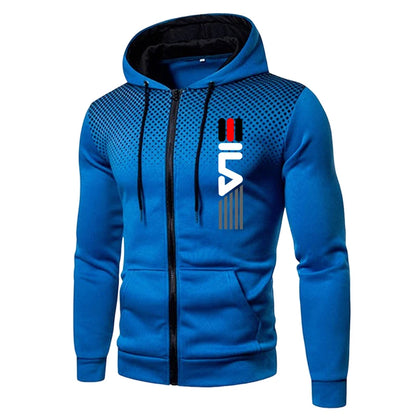 Men's Athletic Sportswear Tracksuit Set Zipper Hoodie with Joggers