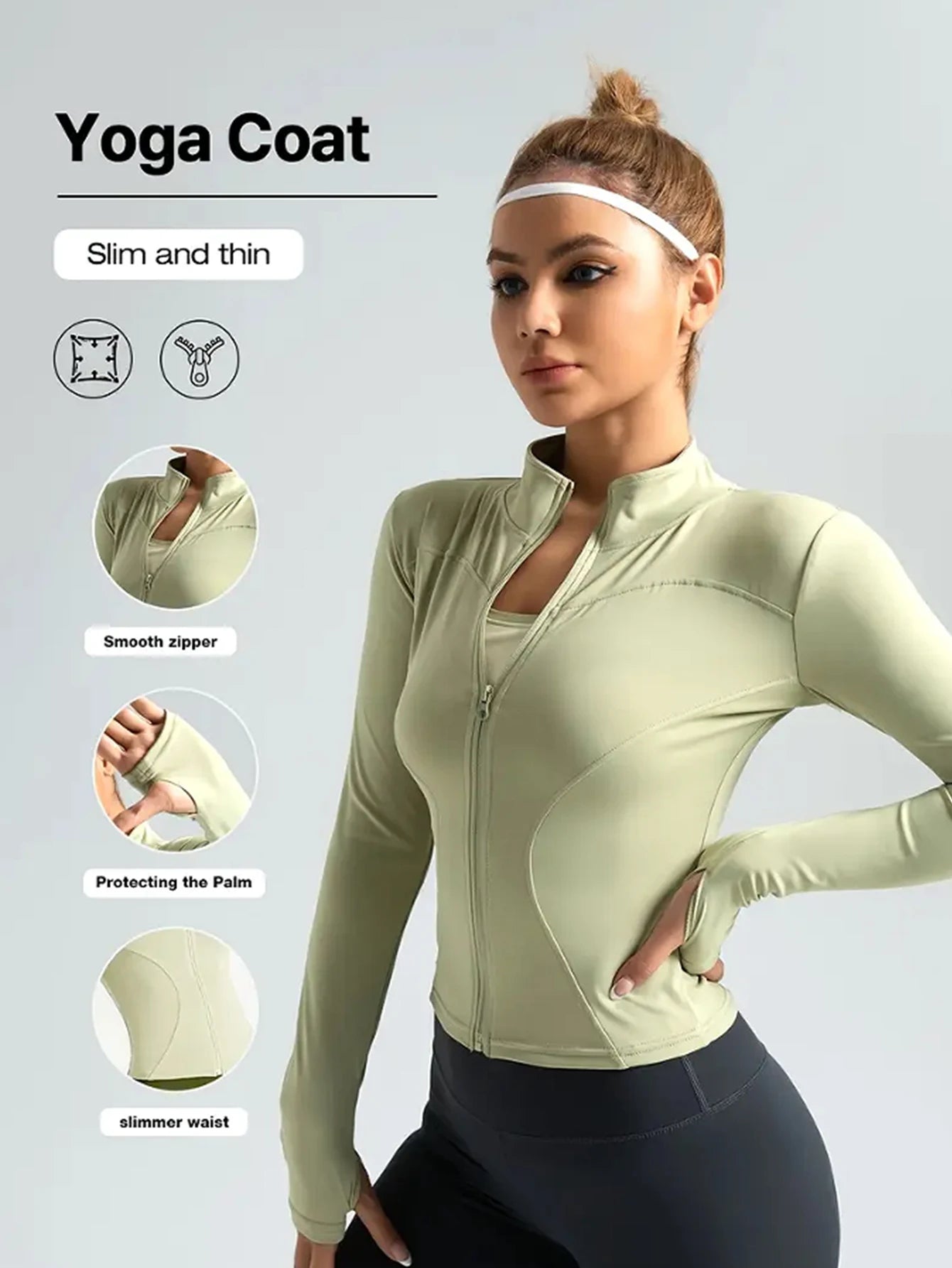 Women's Tight Quick-drying Long-Sleeved Sun-Protective Stand-Up Collar Fitness Jacket