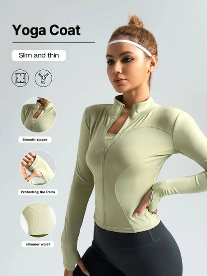 Women's Tight Quick-drying Long-Sleeved Sun-Protective Stand-Up Collar Fitness Jacket