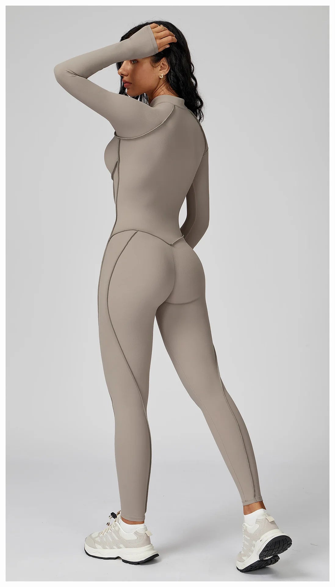 Long Sleeved Women's Gym Zipper Bodysuit/Tracksuit/Jumpsuit