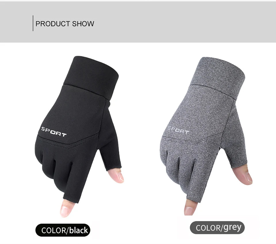 Warm Touch Screen Two Fingers Cut Anti-Slip Gloves