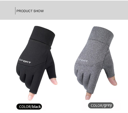 Warm Touch Screen Two Fingers Cut Anti-Slip Gloves