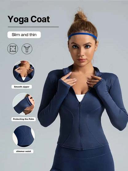Women's Tight Quick-drying Long-Sleeved Sun-Protective Stand-Up Collar Fitness Jacket