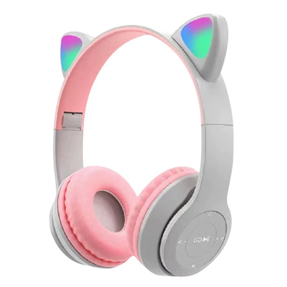 Cute Cat Ear Over-Ear Bluetooth Headsets for Kids and Adults