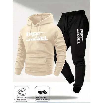 Men's Hooded Winter Sportswear 2 piece Hoodie + Joggers Tracksuit