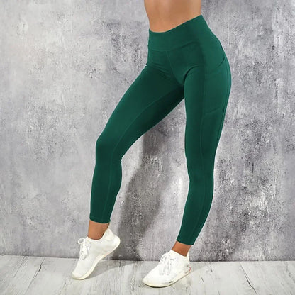 Women's High Waist Tights with Pocket Gym Workout Leggings