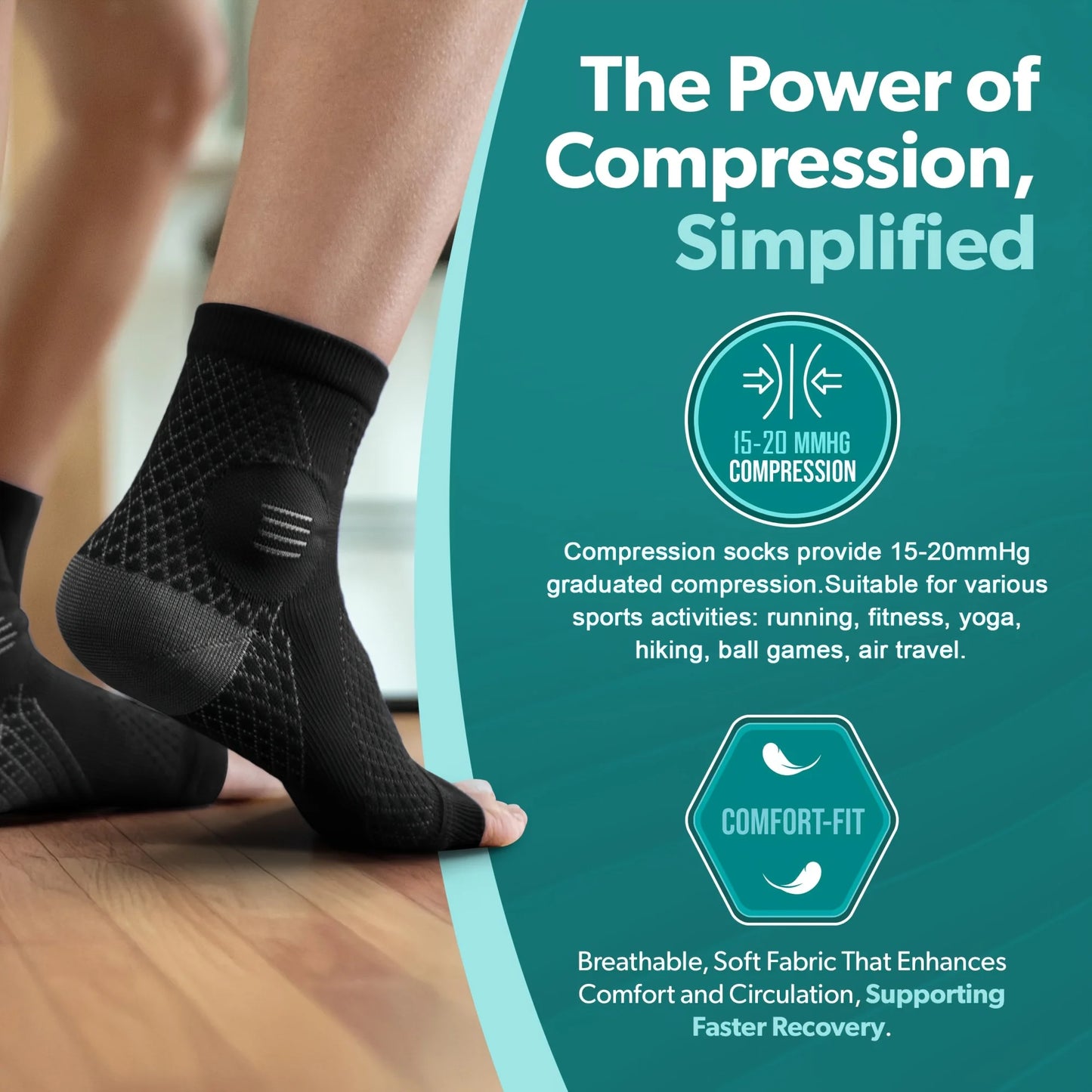 1 Pair Ankle Compression Support Socks
