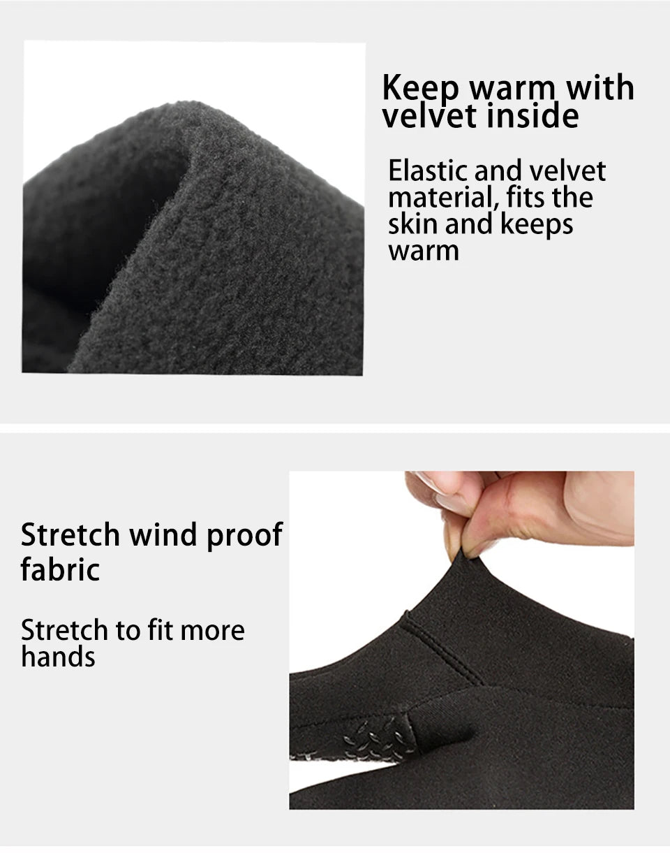 Warm Touch Screen Two Fingers Cut Anti-Slip Gloves