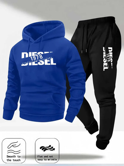 Men's Hooded Winter Sportswear 2 piece Hoodie + Joggers Tracksuit