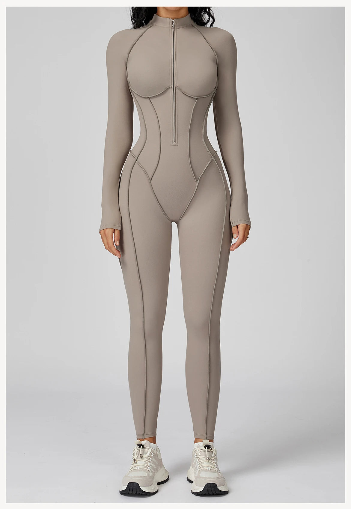 Long Sleeved Women's Gym Zipper Bodysuit/Tracksuit/Jumpsuit