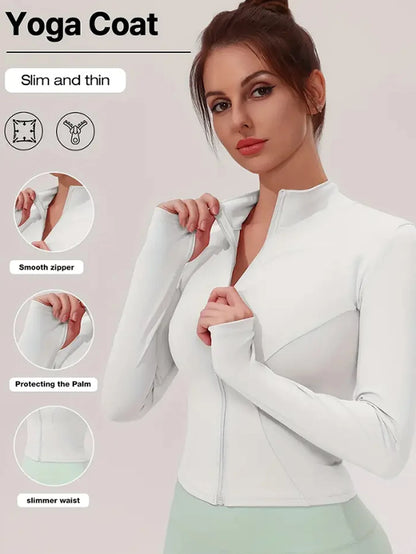 Women's Tight Quick-drying Long-Sleeved Sun-Protective Stand-Up Collar Fitness Jacket