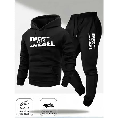 Men's Hooded Winter Sportswear 2 piece Hoodie + Joggers Tracksuit