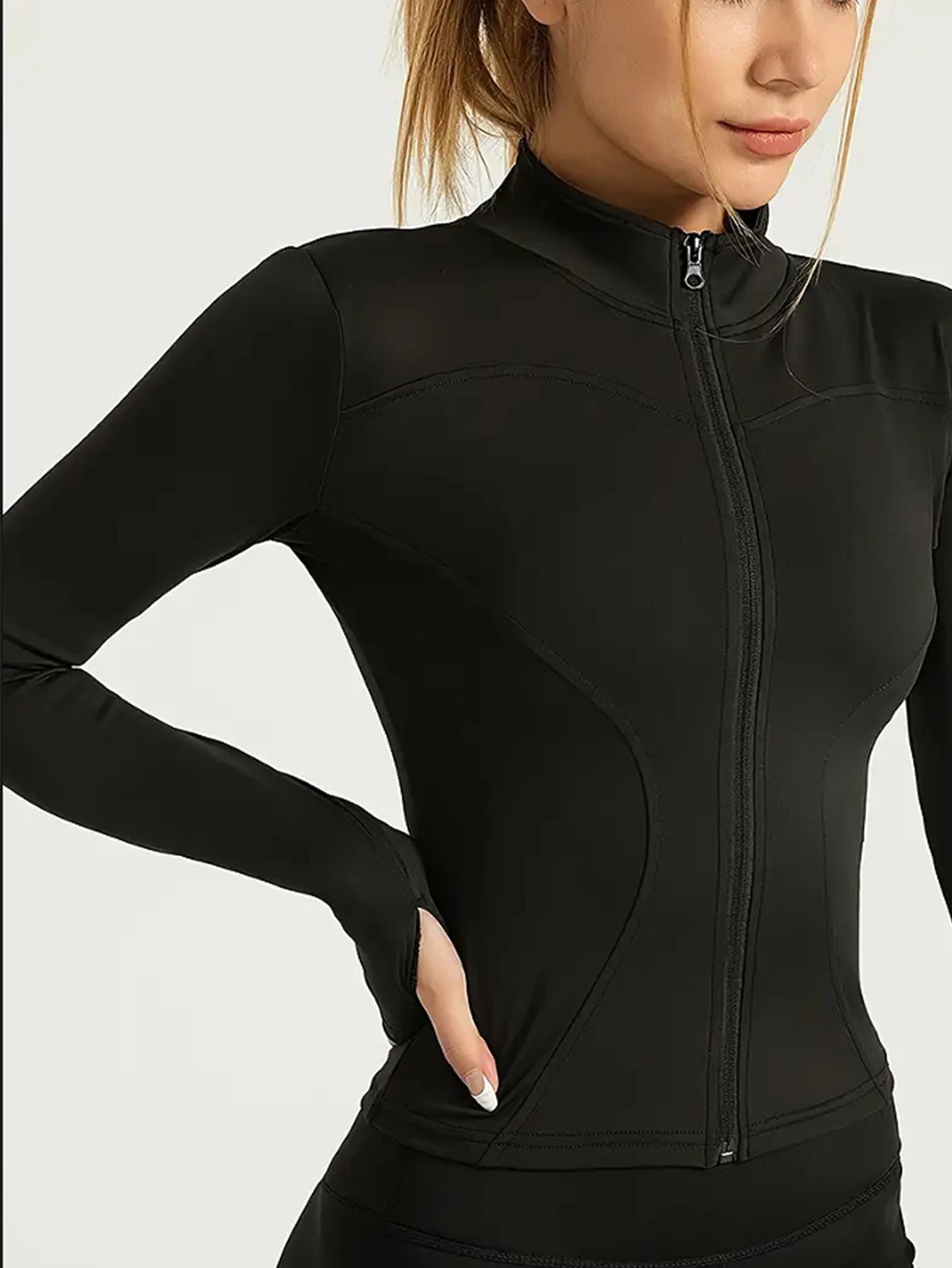 Women's Tight Quick-drying Long-Sleeved Sun-Protective Stand-Up Collar Fitness Jacket