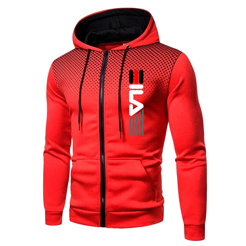Men's Athletic Sportswear Tracksuit Set Zipper Hoodie with Joggers