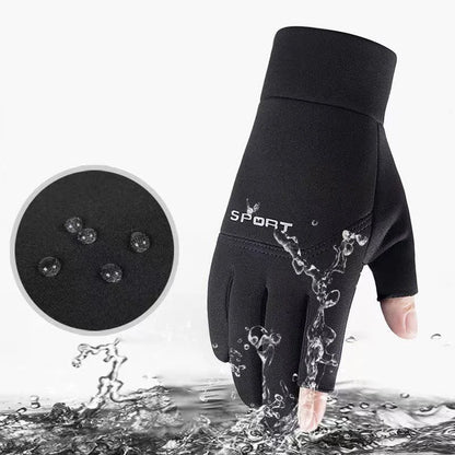 Warm Touch Screen Two Fingers Cut Anti-Slip Gloves