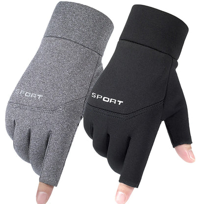 Warm Touch Screen Two Fingers Cut Anti-Slip Gloves