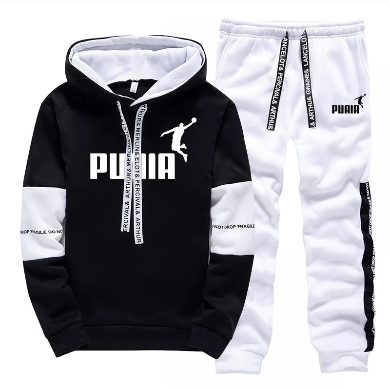 Mens 1/2 Piece Print Casual Sportswear Tracksuit / Hoodie / Pants