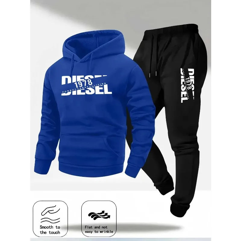 Men's Hooded Winter Sportswear 2 piece Hoodie + Joggers Tracksuit