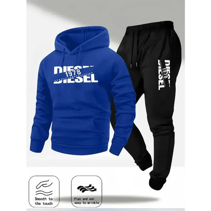 Men's Hooded Winter Sportswear 2 piece Hoodie + Joggers Tracksuit