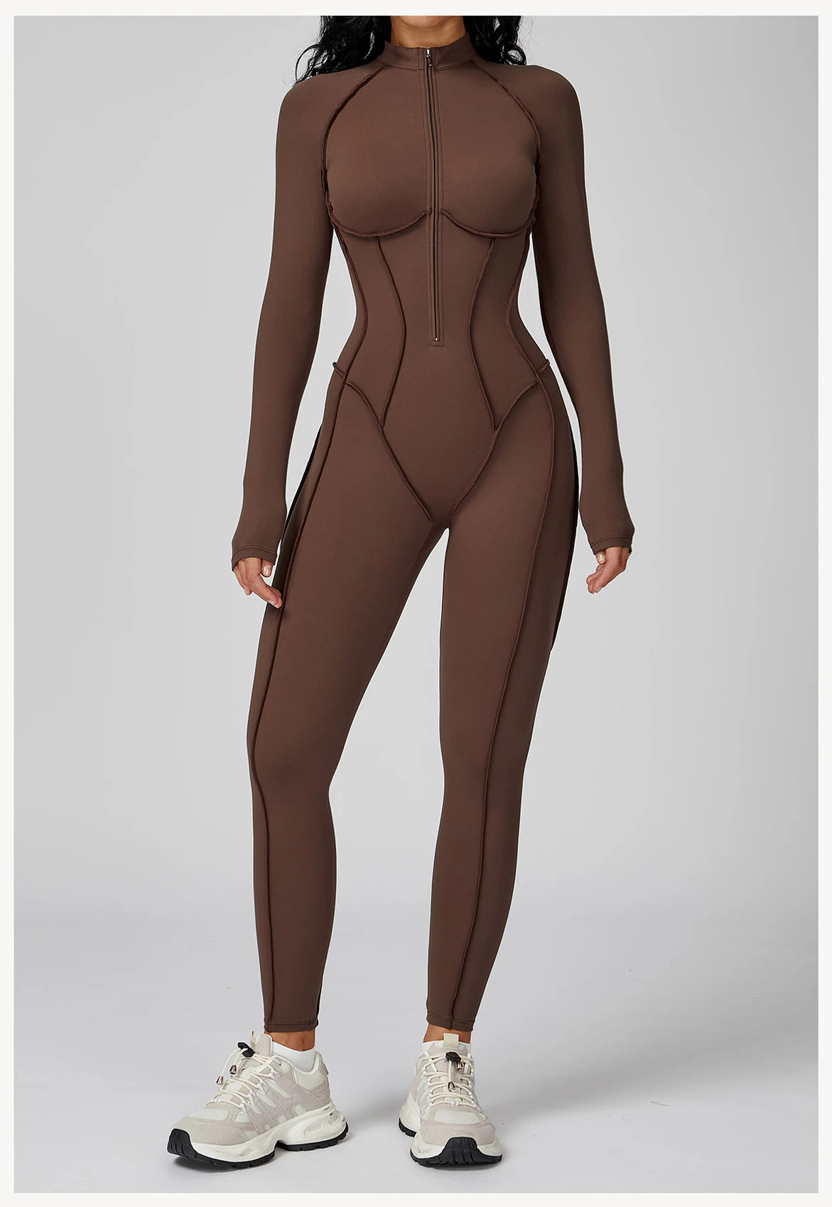 Long Sleeved Women's Gym Zipper Bodysuit/Tracksuit/Jumpsuit